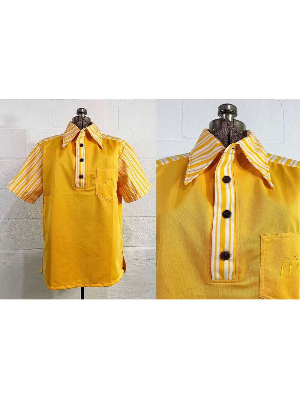 1976 McDonald's Uniform Polo Shirt Yellow Halloween XL 2X